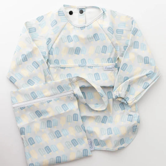 Calla Baby – Grayson Long Sleeve Bib – Popsicles Blue