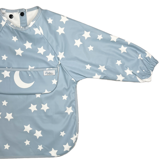 Calla Baby - One Size - 6-36M - The Grayson Long Sleeve Bib - Starry Night Powder Blue