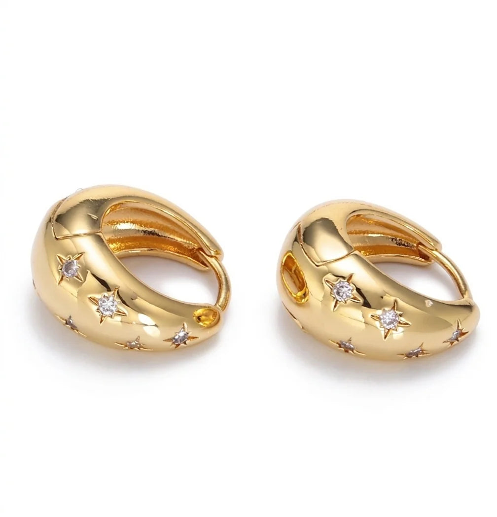 Gracefully Waterproof Sparkle CZ Hoop Earrings