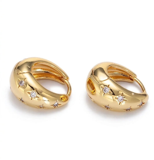 Gracefully Waterproof Sparkle CZ Hoop Earrings
