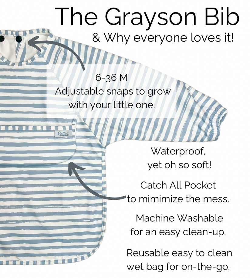 Calla Baby - One Size - 6-36M - The Grayson Long Sleeve Bib - Leopard Petal Pink