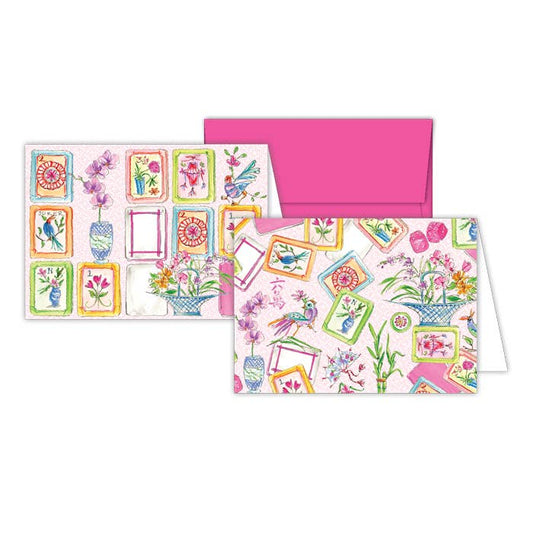 Pretty Mahjong Tiles Flowers Birds Petite Note Combo