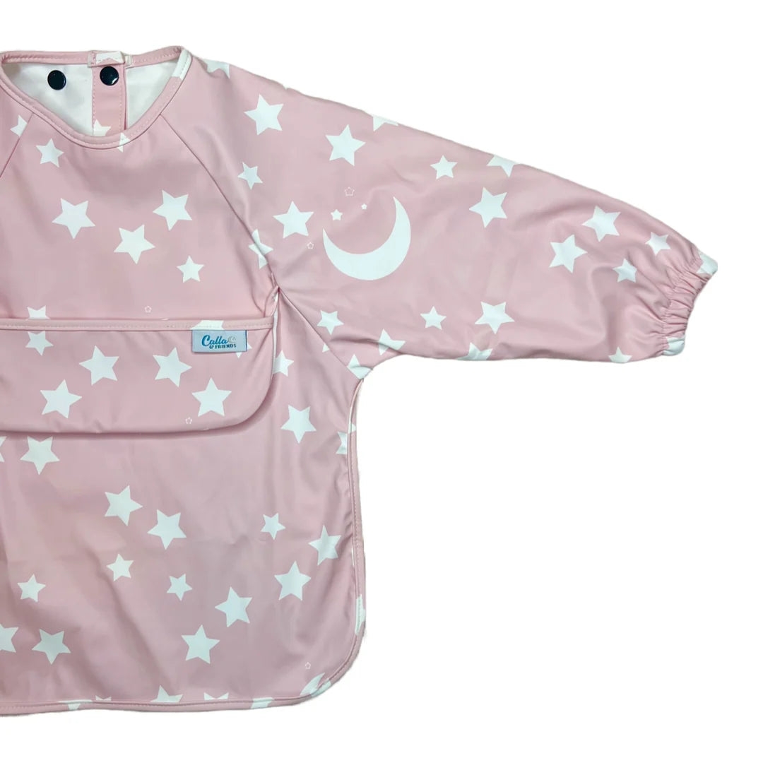 Calla Baby – Grayson Long Sleeve Bib – Starry Night Petal Pink