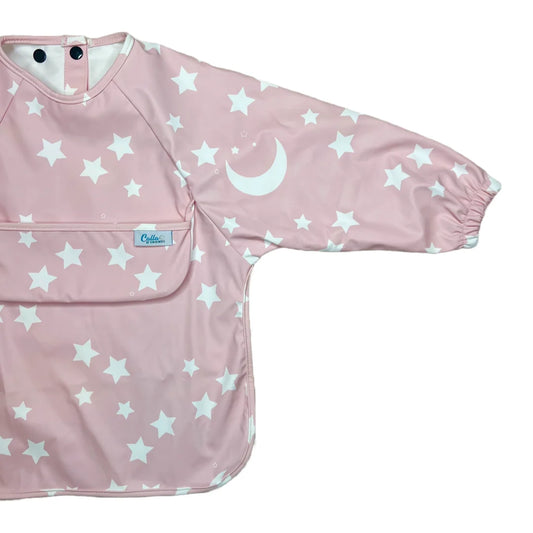 Calla Baby – Grayson Long Sleeve Bib – Starry Night Petal Pink