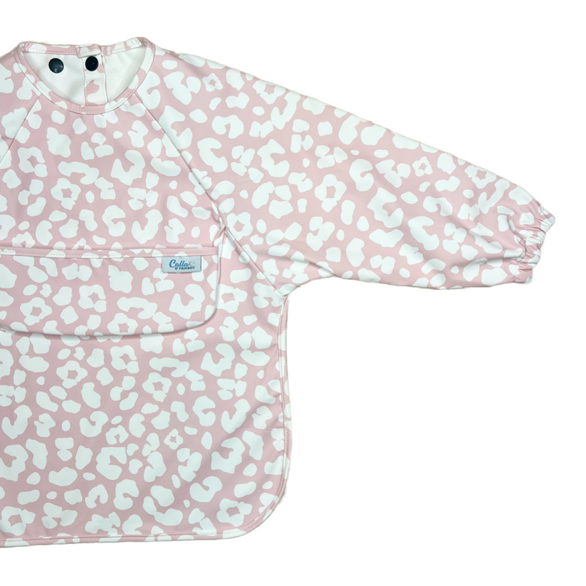 Calla Baby - One Size - 6-36M - The Grayson Long Sleeve Bib - Leopard Petal Pink