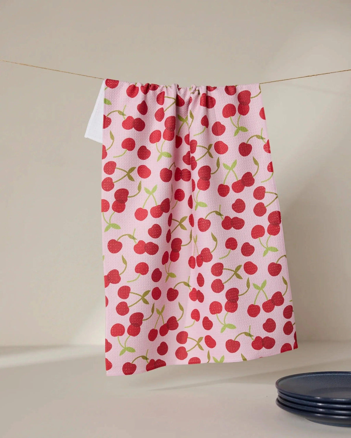 Geometry Cherry Cherries Tea Towel
