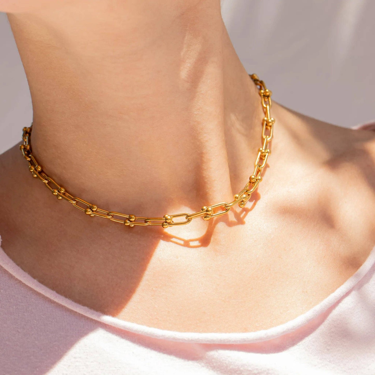 18K Gold PVD Stainless Steel Hardware Chain Necklace