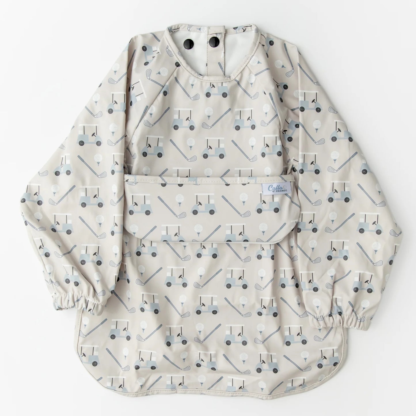 Calla Baby - One Size - 6-36M - The Grayson Long Sleeve Bib - Golf Linen