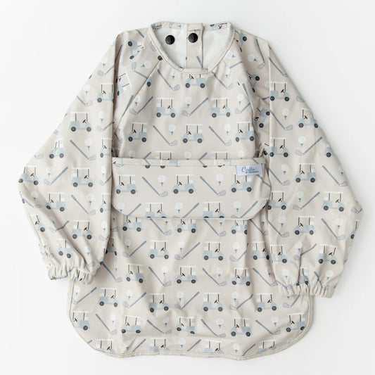 Calla Baby - One Size - 6-36M - The Grayson Long Sleeve Bib - Golf Linen