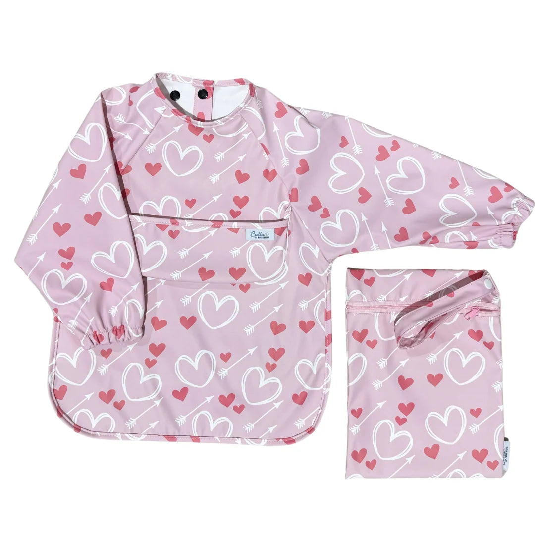 Calla Baby – Grayson Long Sleeve Bib – Love Struck Petal Pink