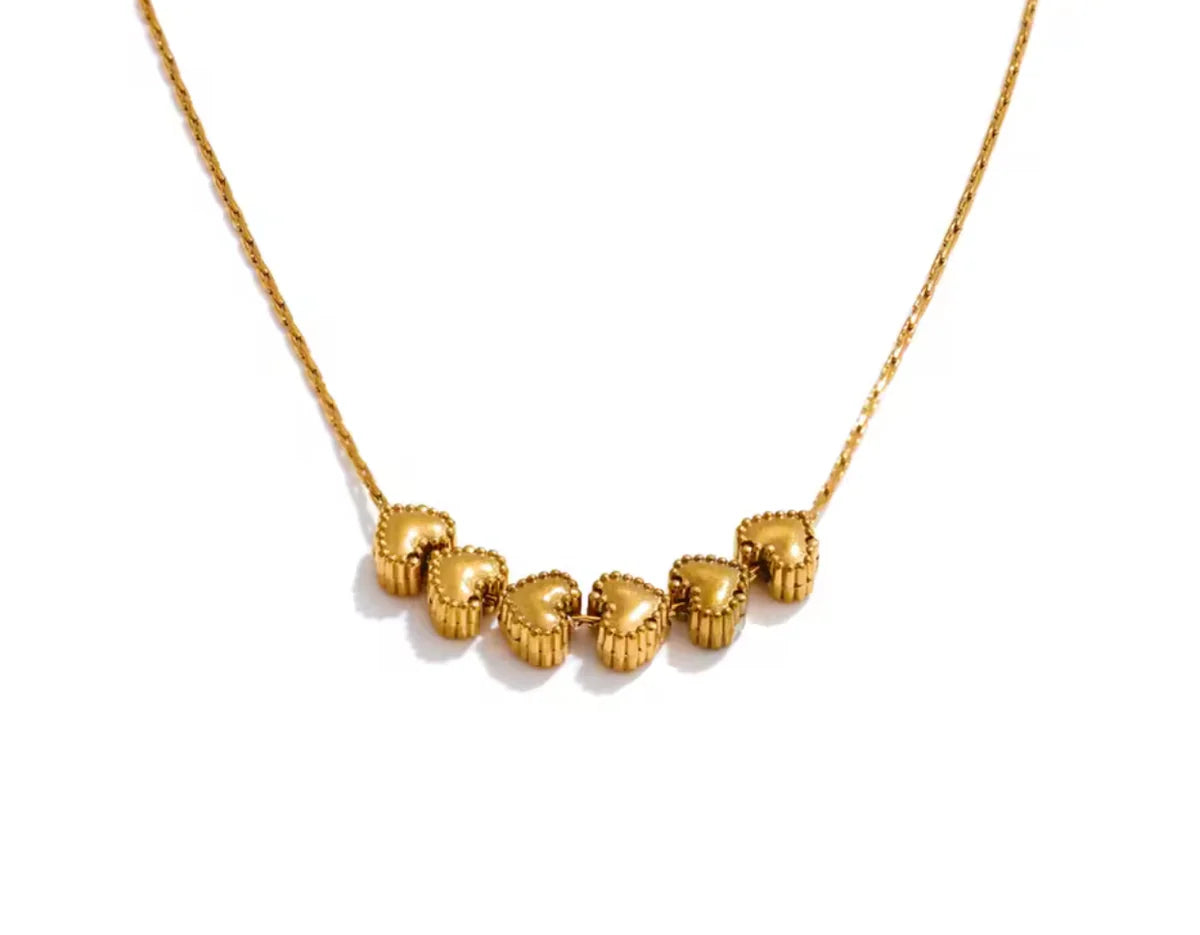 Gracefully Waterproof Six Dainty Hearts Necklace
