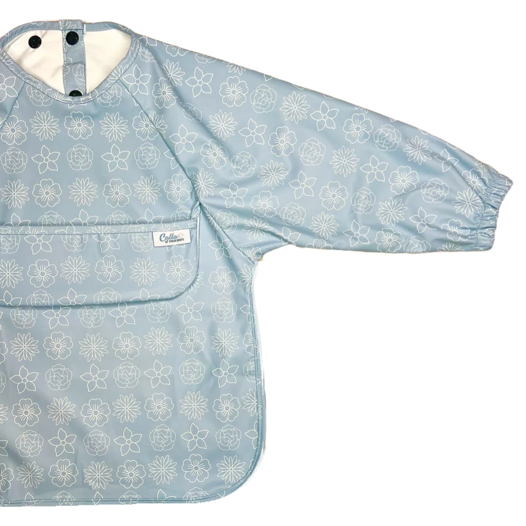 Calla Baby – Grayson Long Sleeve Bib – Blossom Powder Blue