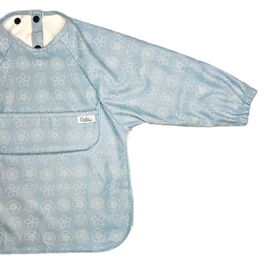 Calla Baby – Grayson Long Sleeve Bib – Blossom Powder Blue