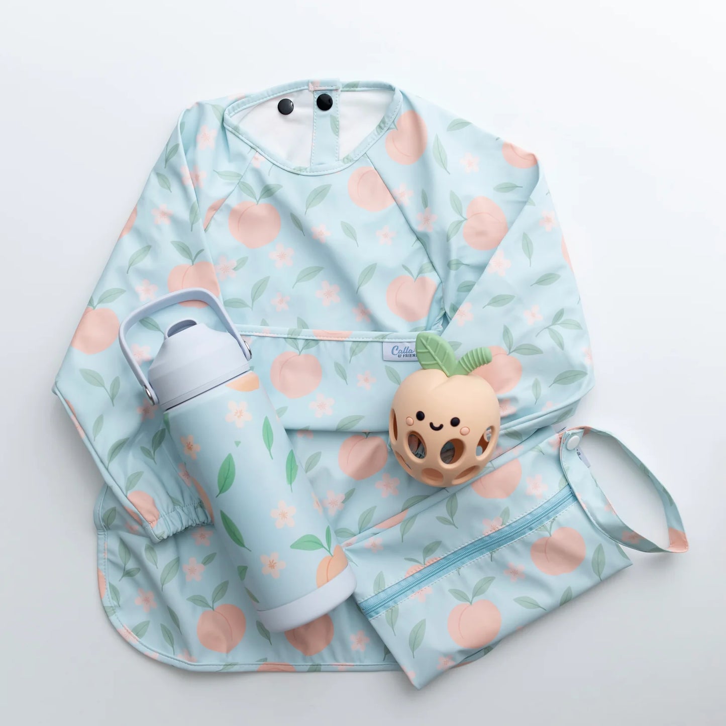 Calla Baby - One Size - 6-36M - The Grayson Long Sleeve Bib - Peach Blossom