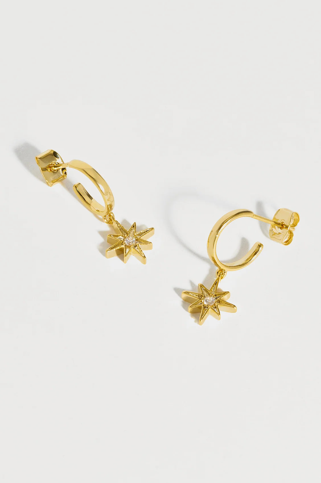 Estella Bartlett North Star CZ Charm Hoop Earrings