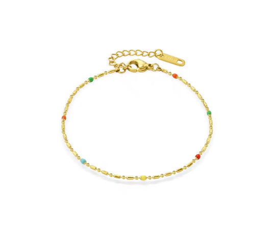Gracefully Waterproof Dainty Colorful & Gold Bracelet