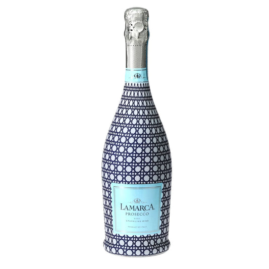 Beau Bottles Prosecco Bottle Wrap – Navy & White Cane