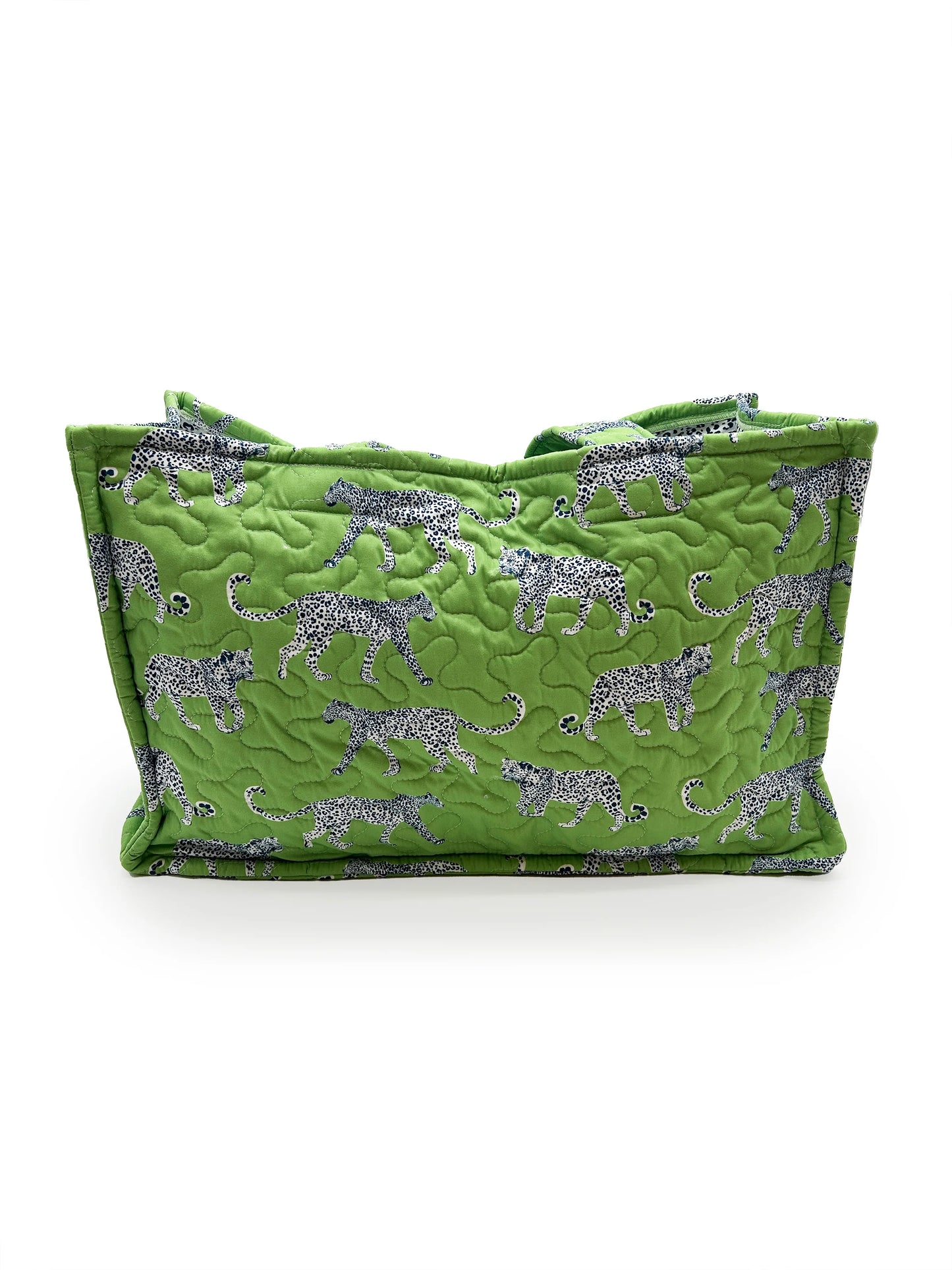 Ida Mae Home Green Leopard Tote