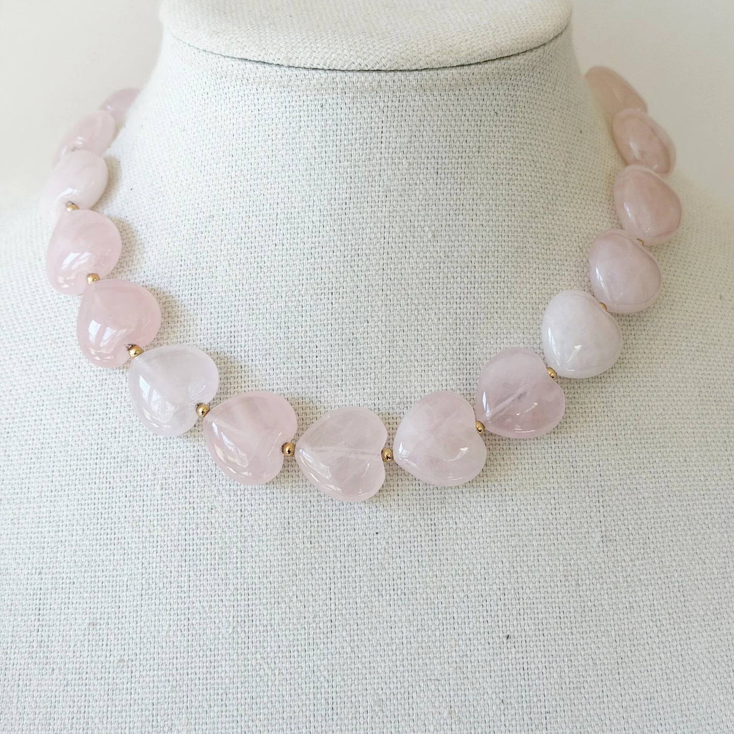 Jeny Baker Maizy XL Pink Hearts Necklace