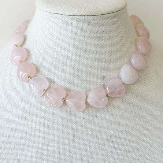 Jeny Baker Maizy XL Pink Hearts Necklace