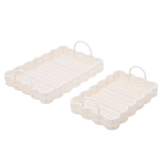 Two's Company All-Weather Wicker Tray – Large