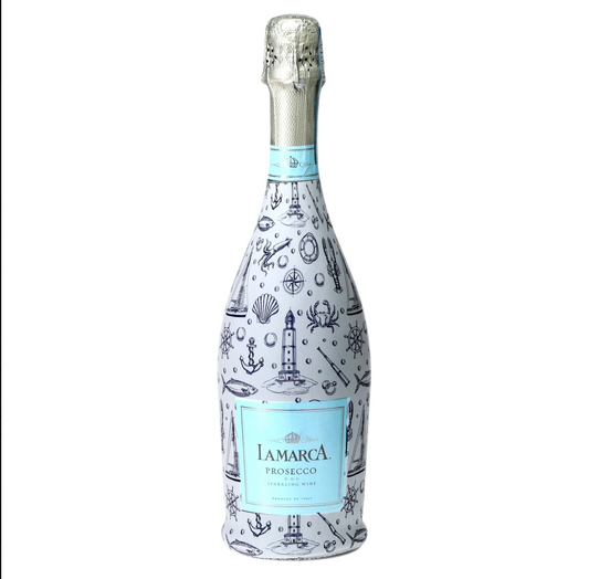 Beau Bottles Prosecco Bottle Wrap – Blue & White Yacht Club
