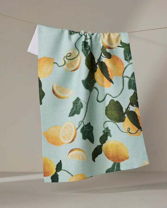Geometry Amalfi Lemons Tea Towel