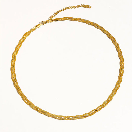 Vedette 18K Gold Non-Tarnish Braided Snake Chain Necklace