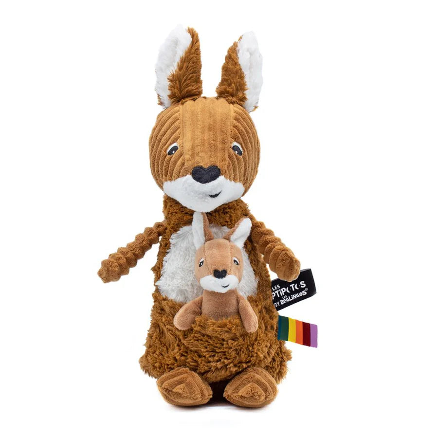 Ptipotos Allezou the Kangaroo w/ Baby - Brown