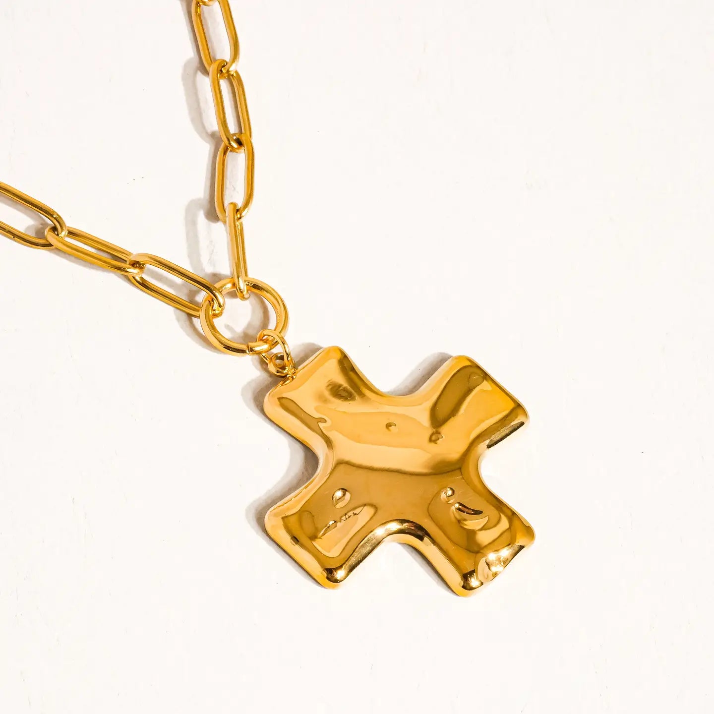 Bari 18K Non-Tarnish Cross Chain Necklace