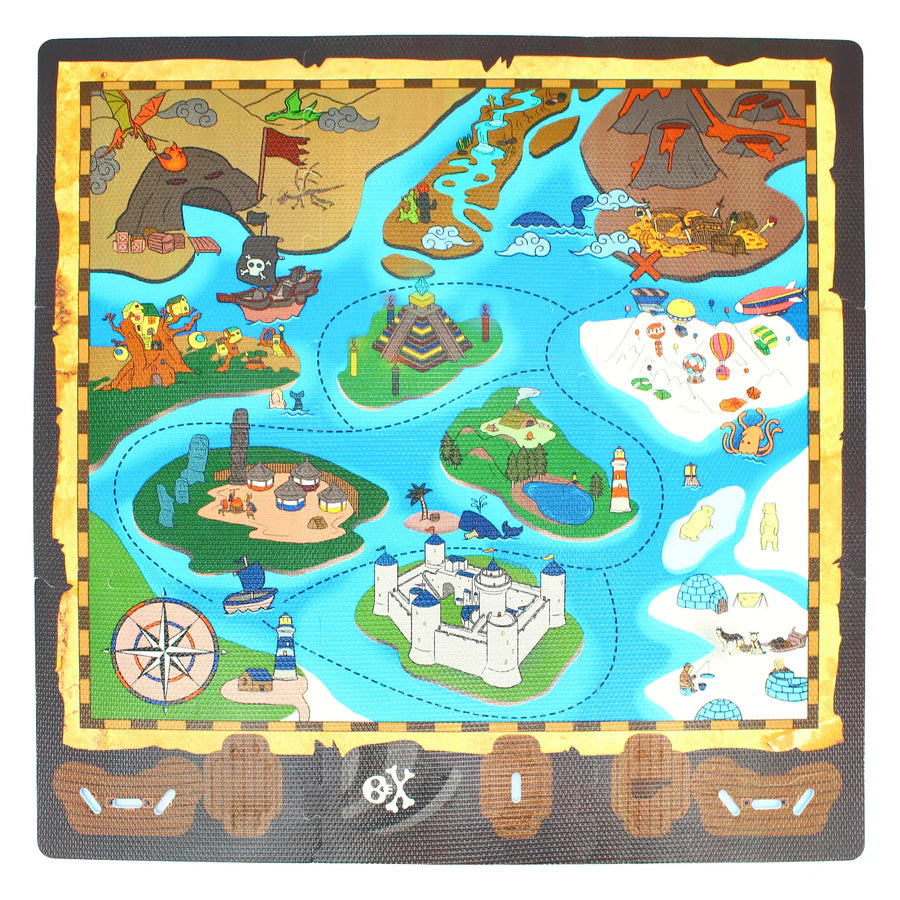 Sunta Treasure Map Play Mat with DIY Pirate Ship
