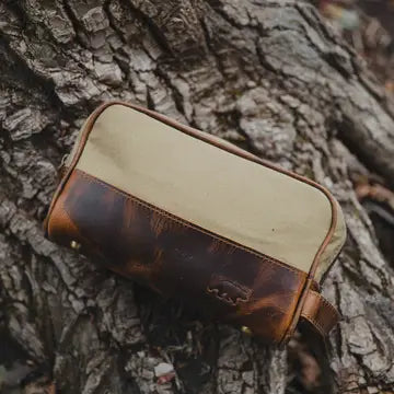 Canvas and Leather Dopp Bag