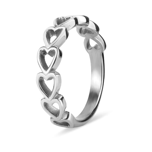 Cecilia Taylor Stainless Steel Coated Sideways Heart Stacking Ring