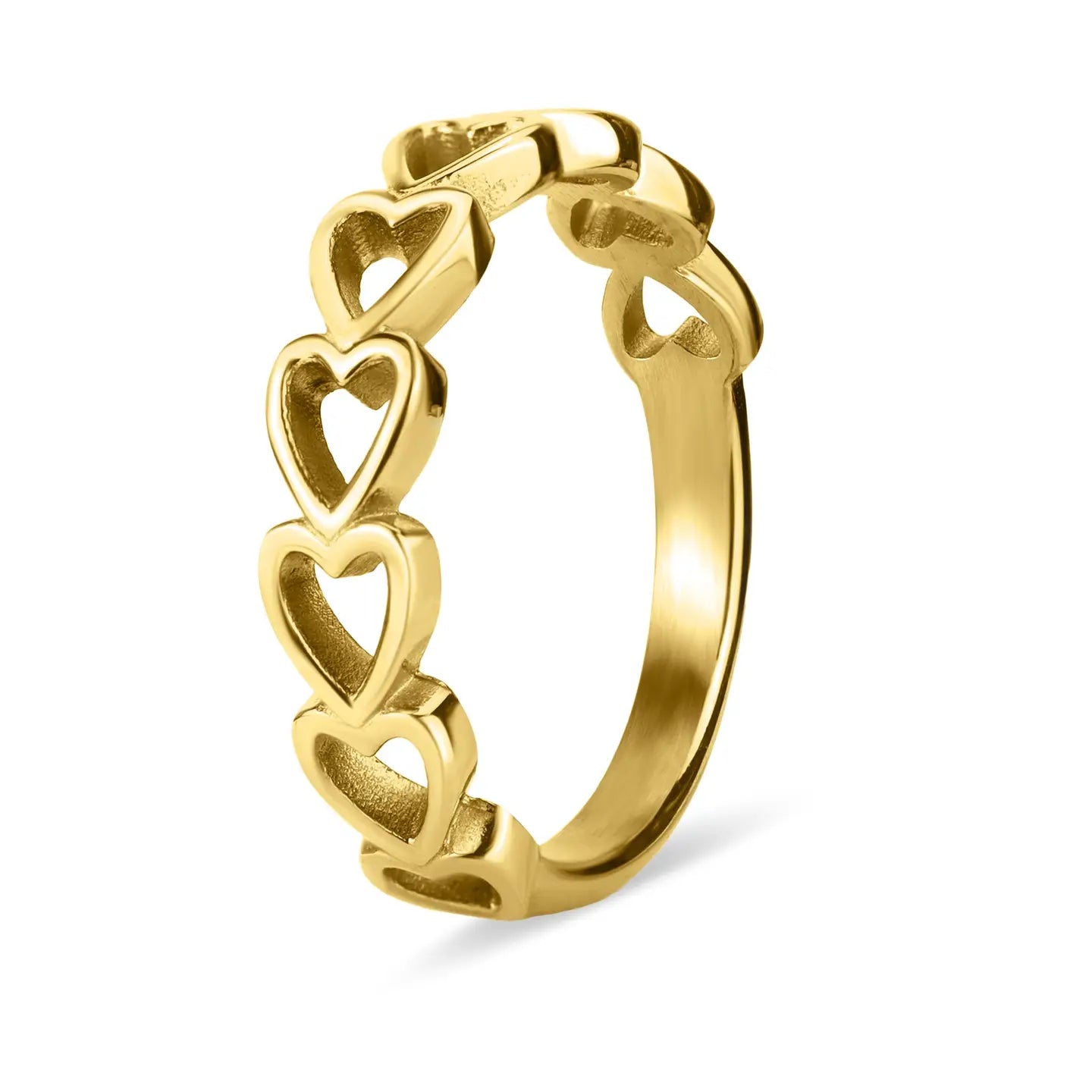 Cecilia Taylor 18K Gold PVD Plated Sideways Heart Stacking Ring