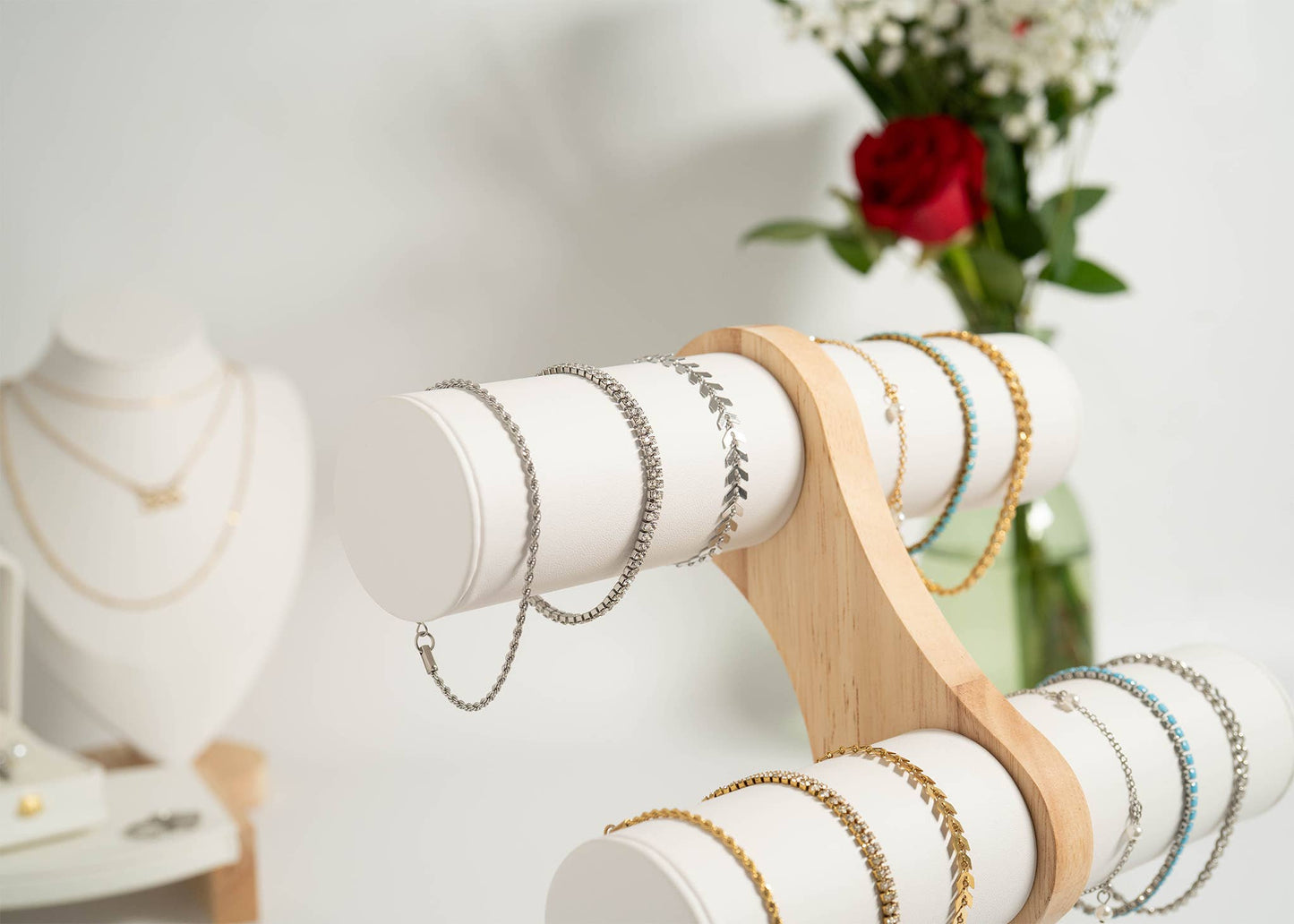 Stainless Steel Gold Chevron Chain Bracelet