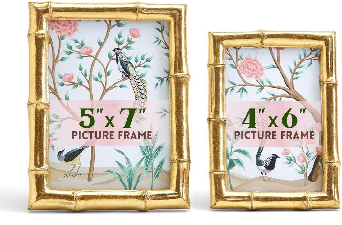 Two's Company Gold Bamboo Picture Frame 4x6