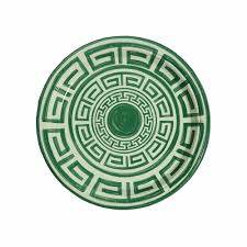 Pavilion Sage & Forest Greek Key Dinner Plates