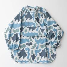 Calla Baby – Grayson Long Sleeve Bib – Camo Powder Blue