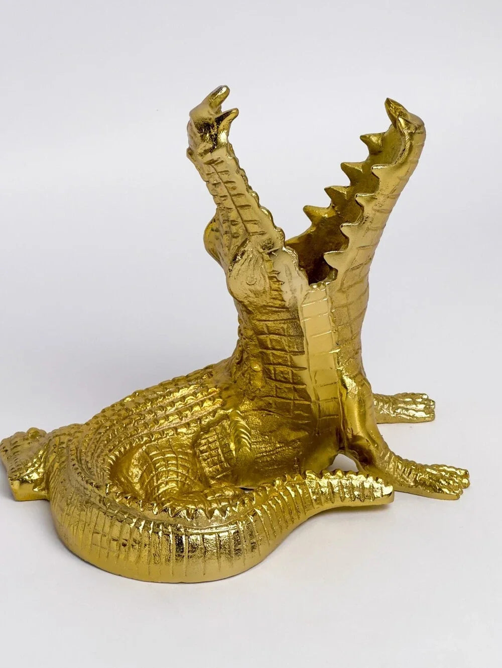 Gold Alligator Wine Bottle Holder