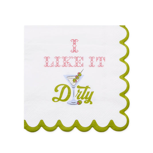 Martini and Olive I Like it Dirty 3-Ply Paper Cocktail Napkin