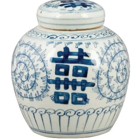 Blue and White Porcelain Double Happiness Jar