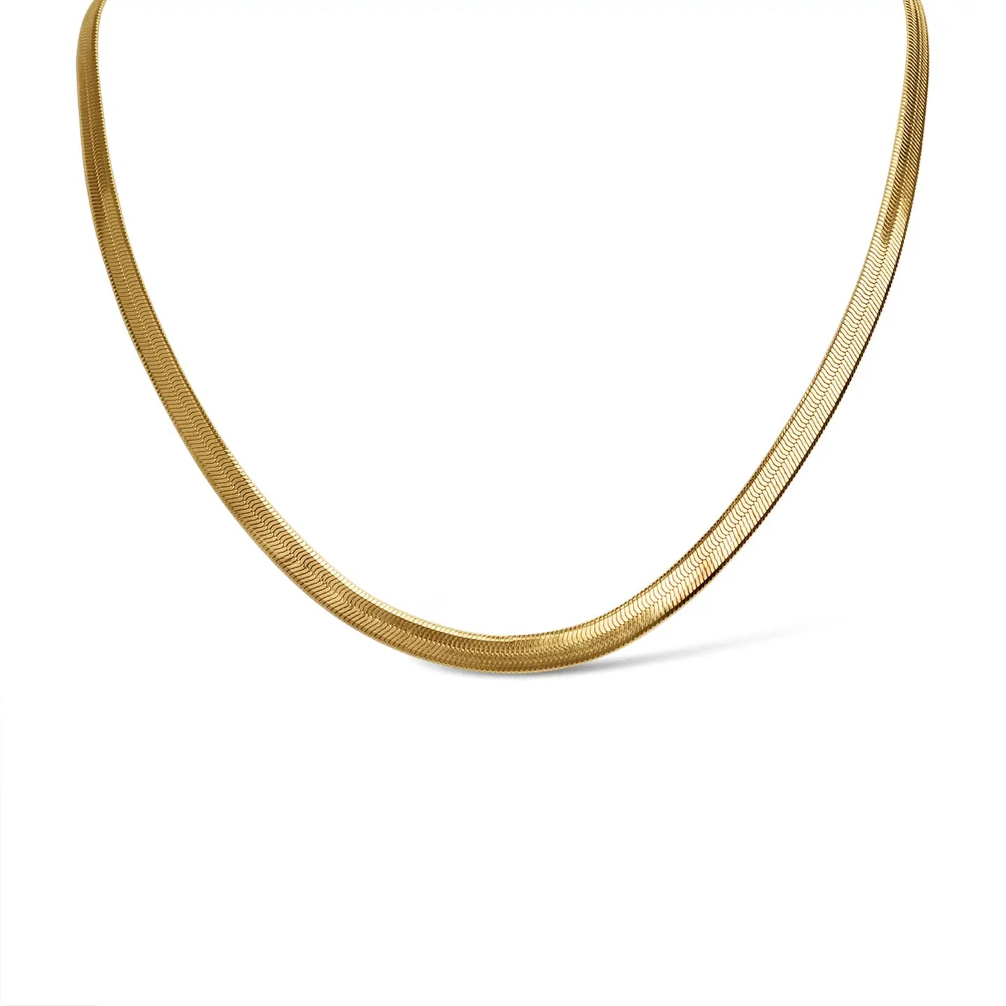 Cecilia Taylor 18" 18K Gold PVD Stainless Steel Herringbone Chain Necklace
