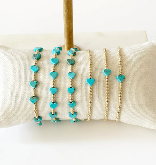 jeny Baker Turquoise Pippa Heart Bracelet