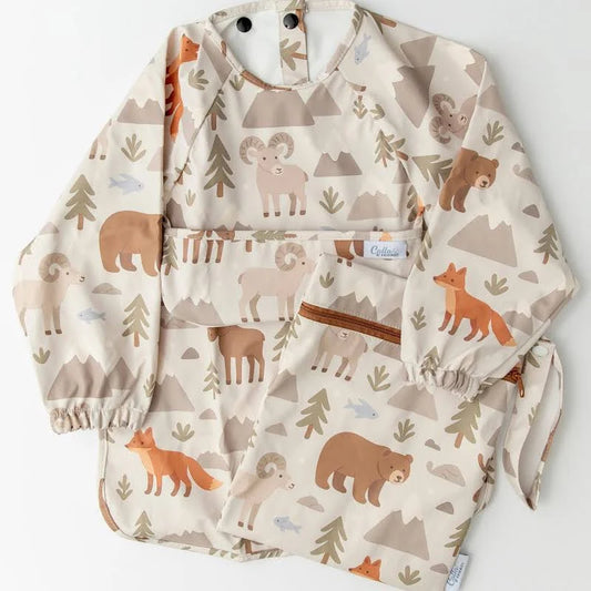 Calla Baby - One Size - 6-36M - The Grayson Long Sleeve Bib - Woodland Pines